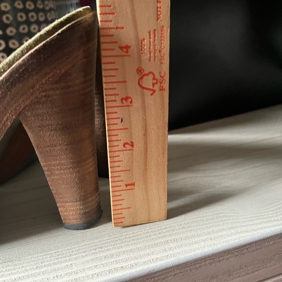 Vintage Nike G Series Olive Green Suede slip on slide Heel boho artsy Mule Sz 8B - Picture 8 of 15